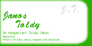 janos toldy business card