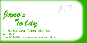 janos toldy business card